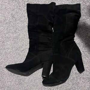 Nine West Black Heeled Suede Boots